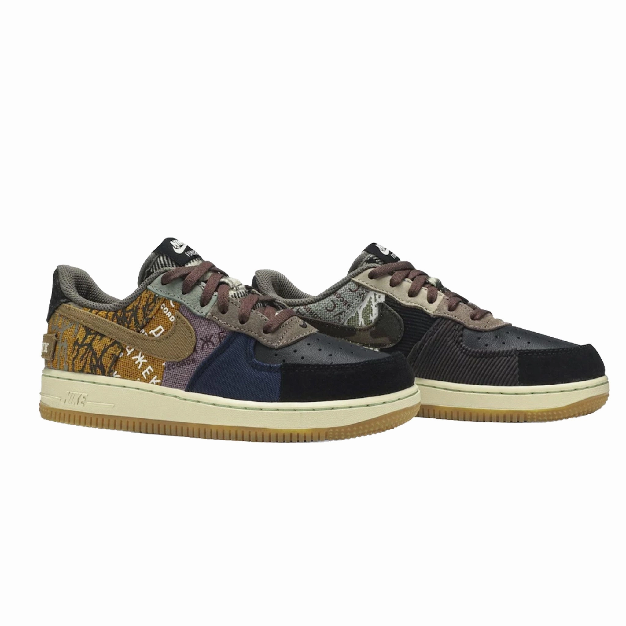 Nike Air Force 1 Low (PS) Travis Scott Cactus Jack Multi-Color Muted Bronze Fossil Basketball Shoes