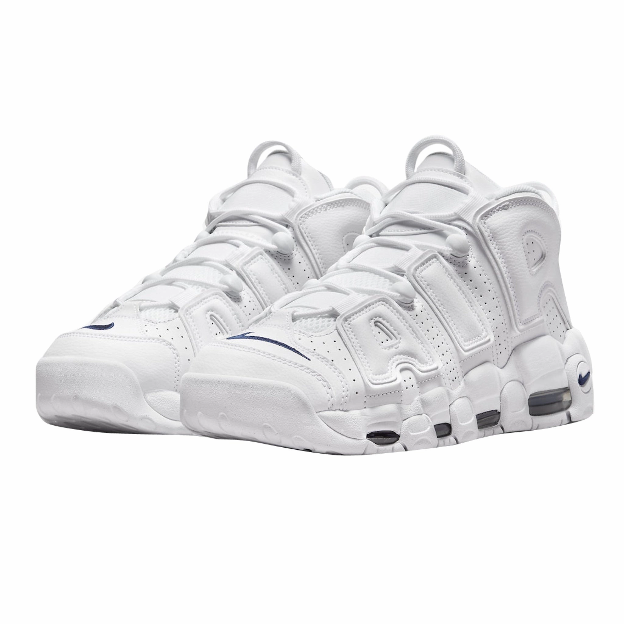 Nike Air More Uptempo White Midnight Navy (GS) Basketball Shoes