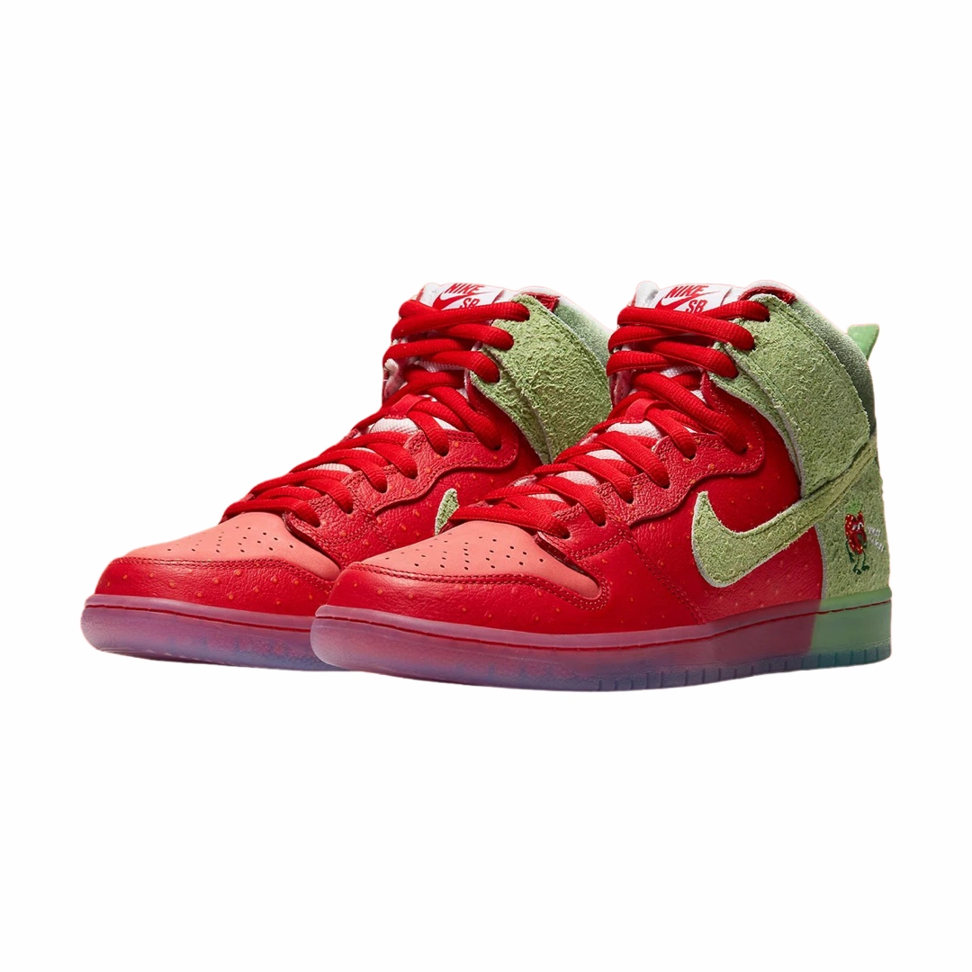Nike Dunk Hi Strawberry Cough Regular Box University Spanich Green White Basketball Shoes