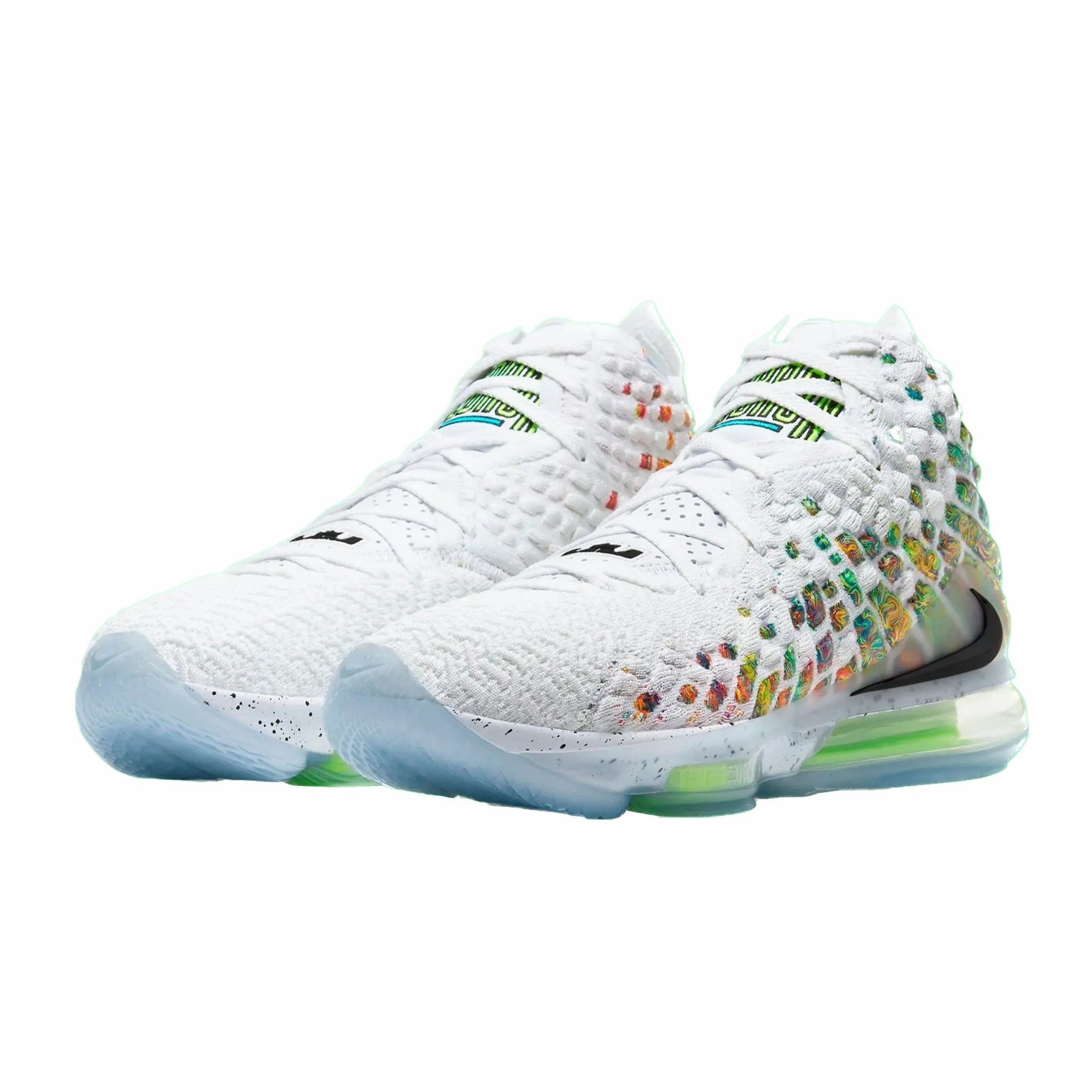 Nike Lebron XVII Command Force GS White Black Multicolour Basketball Shoes