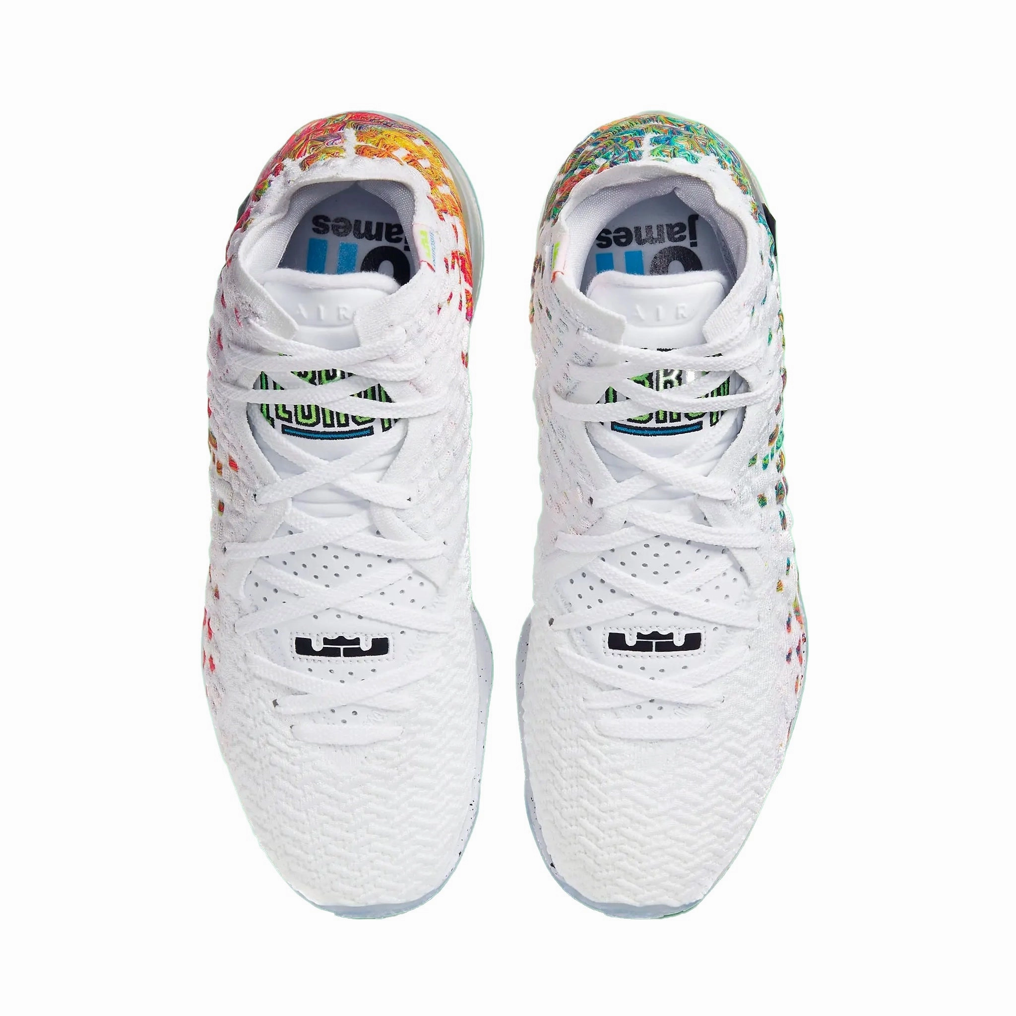 Nike Lebron XVII Command Force GS White Black Multicolour Basketball Shoes