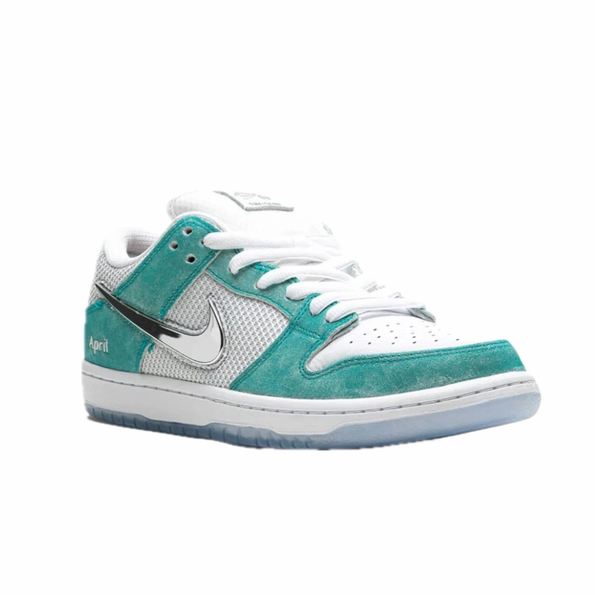 Nike SB Dunk Low April Skateboards Turbo Green Metallic Silver Nike casual sneakers with modern design