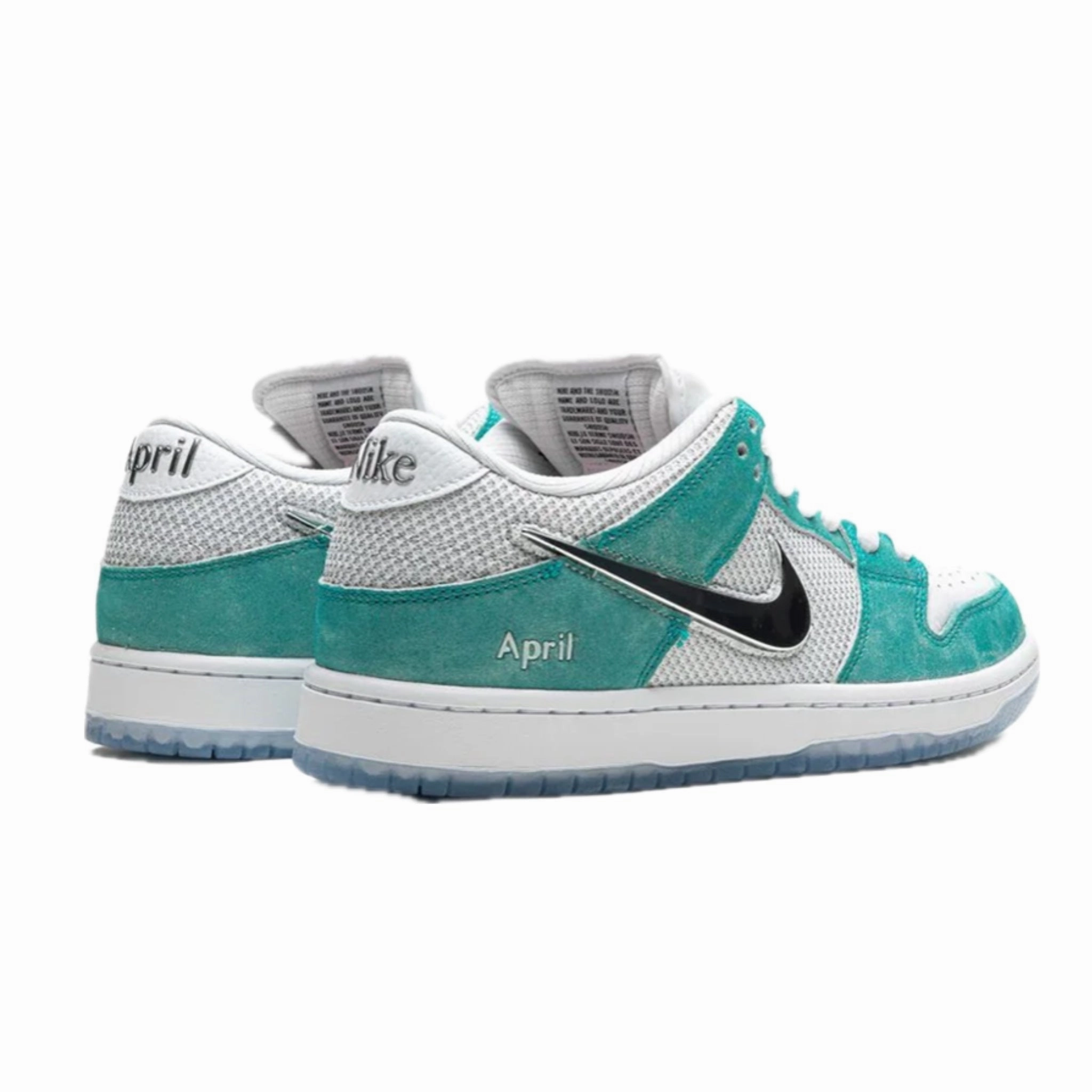 Nike SB Dunk Low April Skateboards Turbo Green Metallic Silver Street Shoes