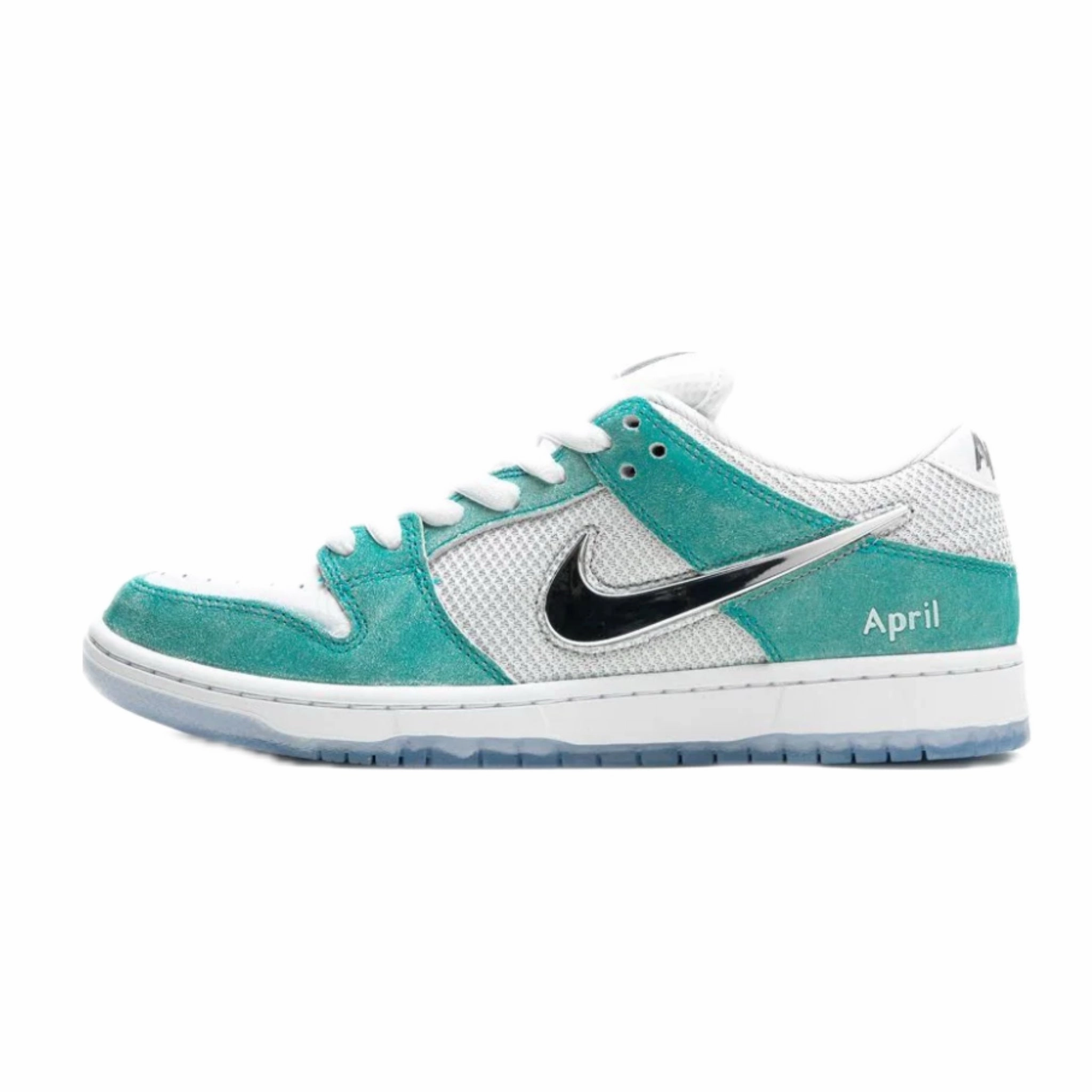 Nike SB Dunk Low April Skateboards Turbo Green Metallic Silver Street Shoes