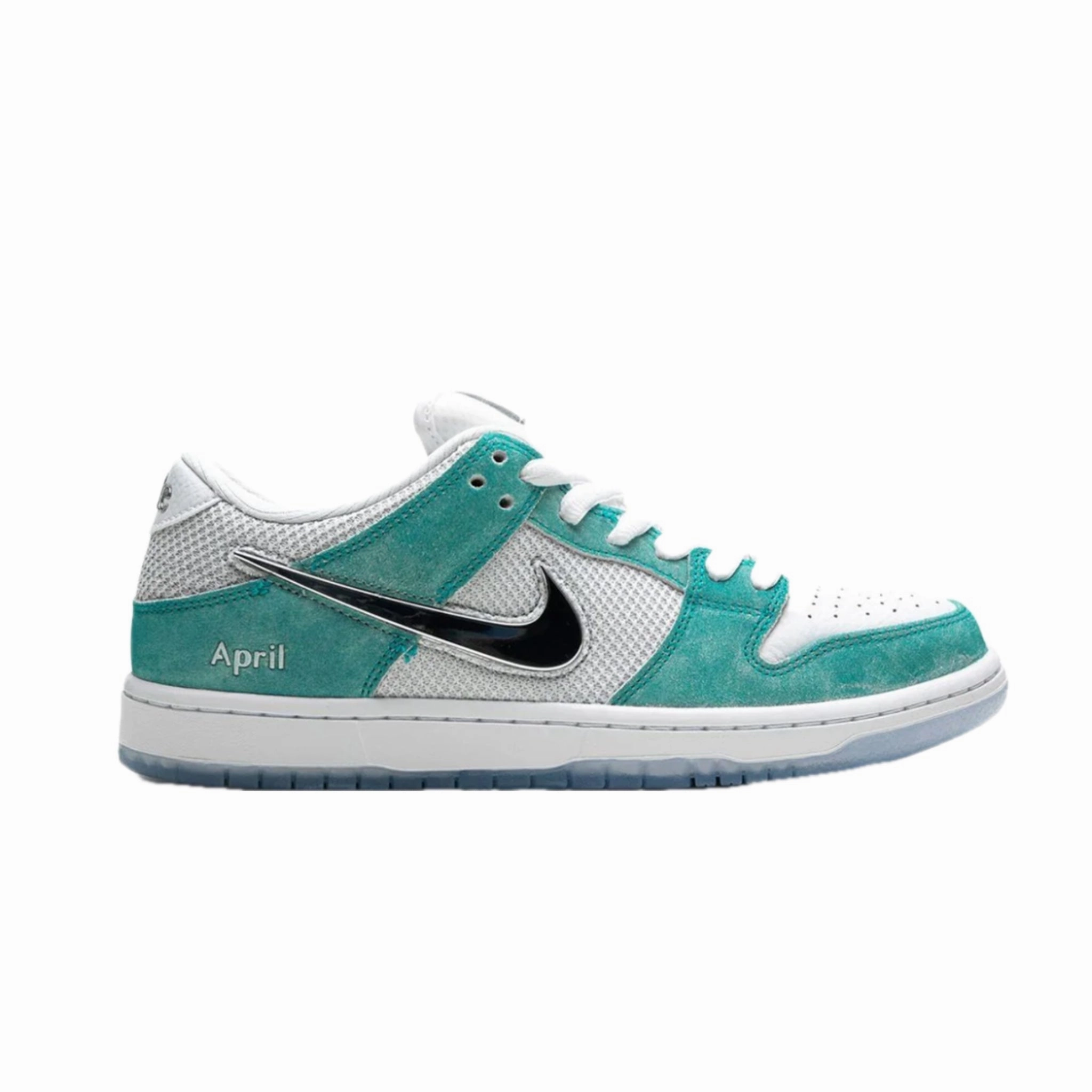Nike SB Dunk Low April Skateboards Turbo Green Metallic Silver Street Shoes