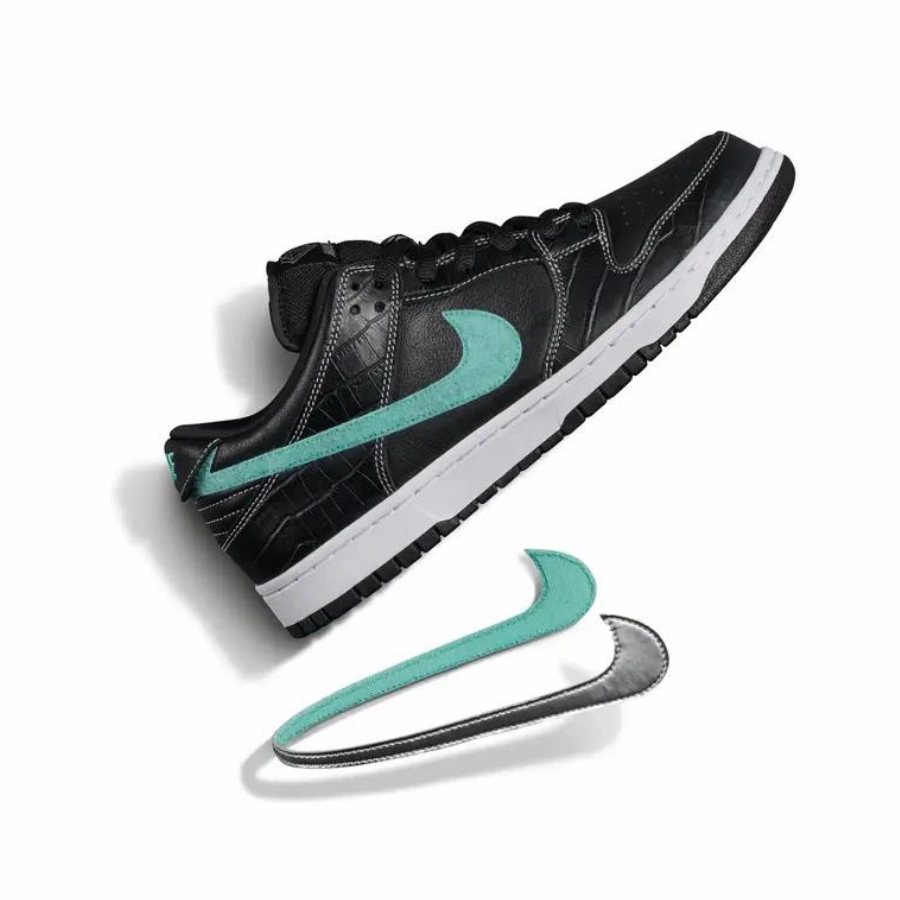 Nike SB Dunk Low Diamond Supply Co. Black Diamond Black Chrome Tropical Twist Street Shoes