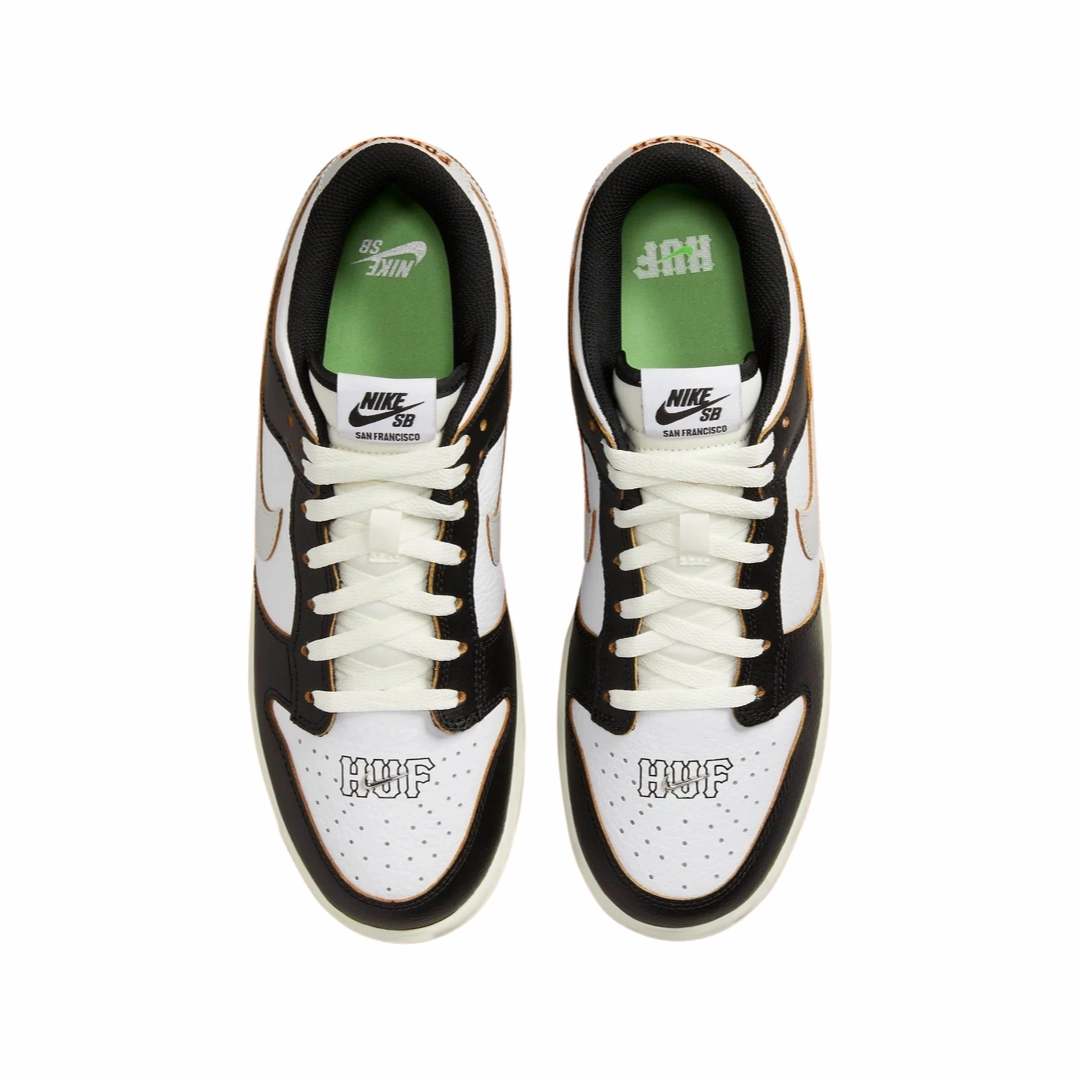Nike SB Dunk Low HUF San Francisco Black White Orange Street Shoes