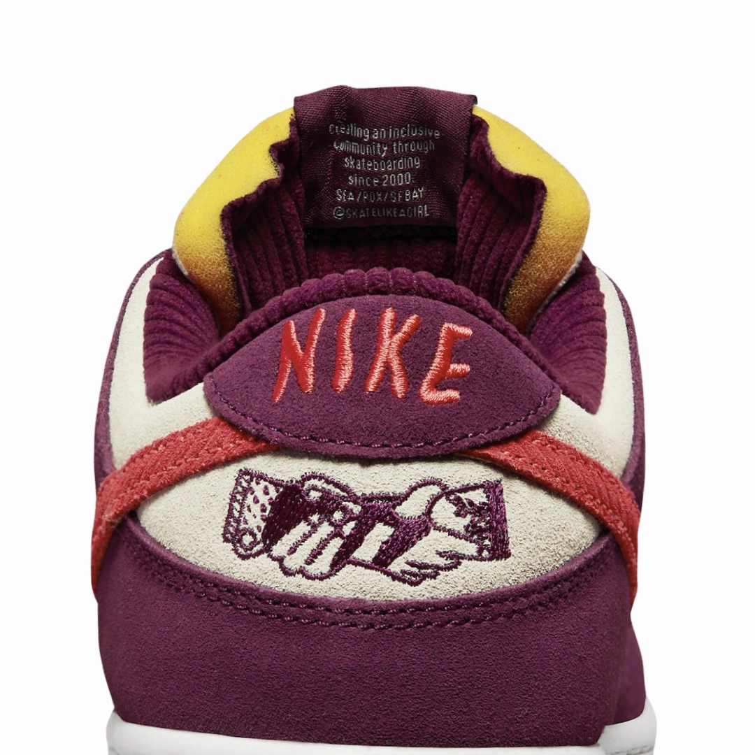 Nike SB Dunk Low QS Skate Like a Girl Dark Beetroot Light Crimson Street Shoes