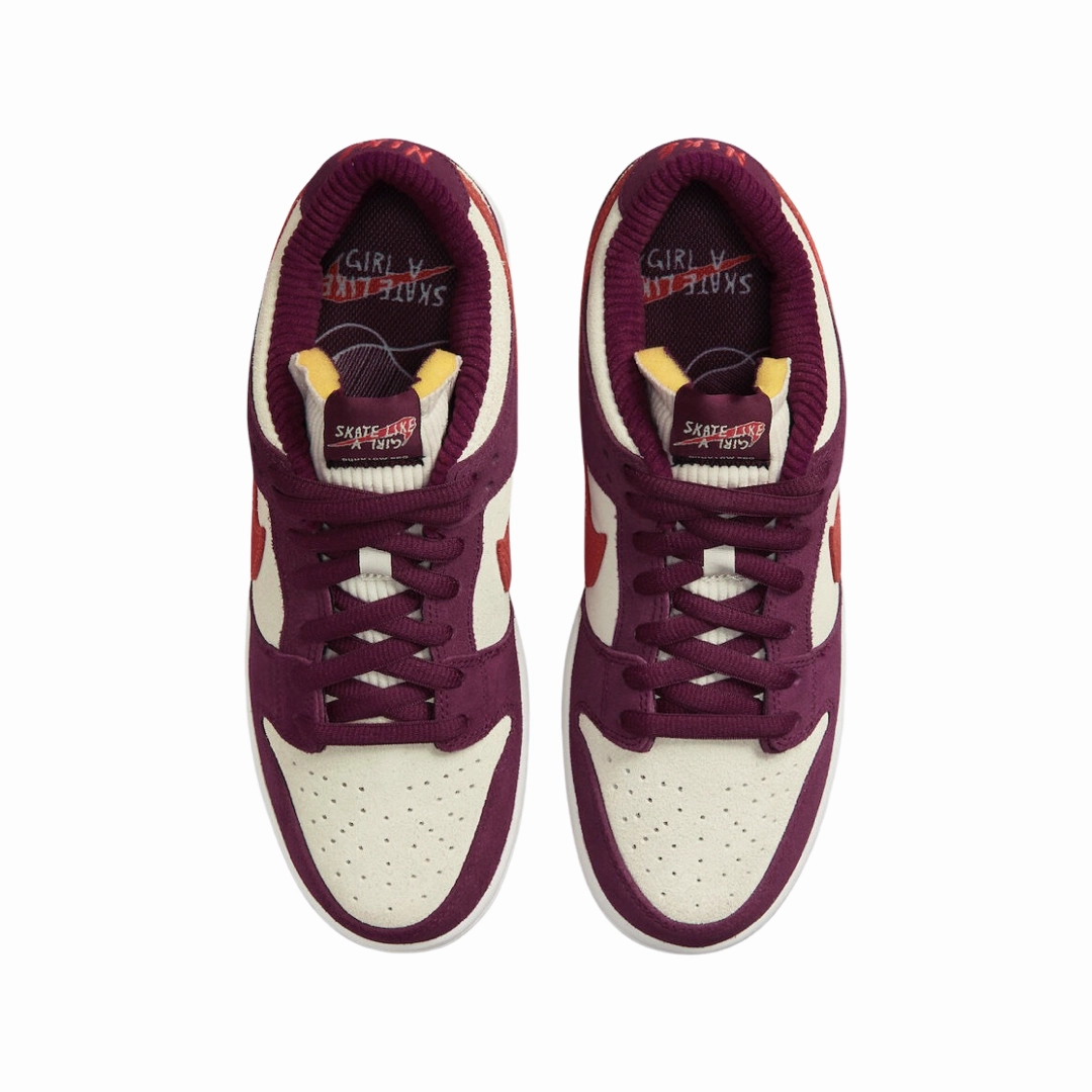Nike SB Dunk Low QS Skate Like a Girl Dark Beetroot Light Crimson Street Shoes