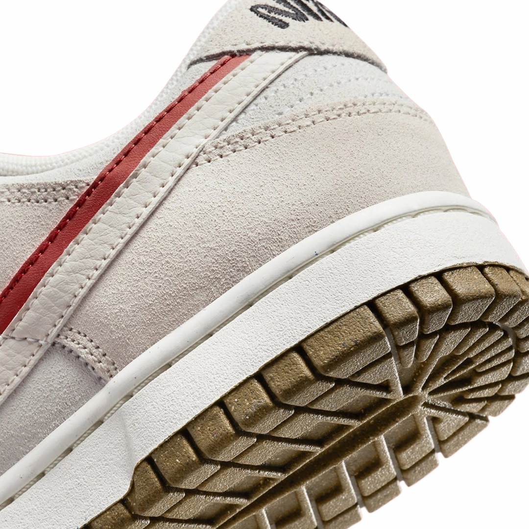 Nike Women's Dunk Low Summit White Double Swoosh Phantom Cinnabar Street Shoes