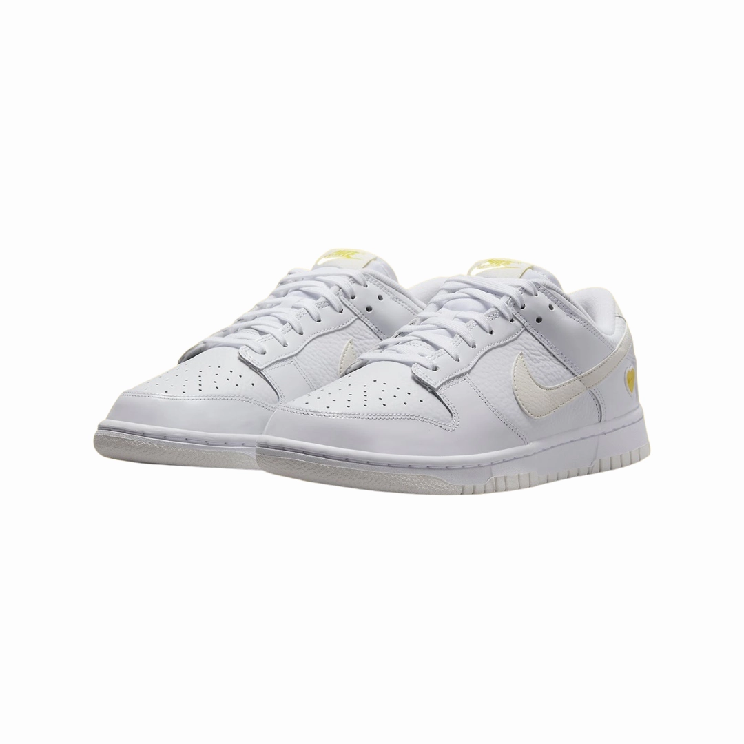 Nike Women's Dunk Low Valentine's Day Yellow Heart White Street Shoes