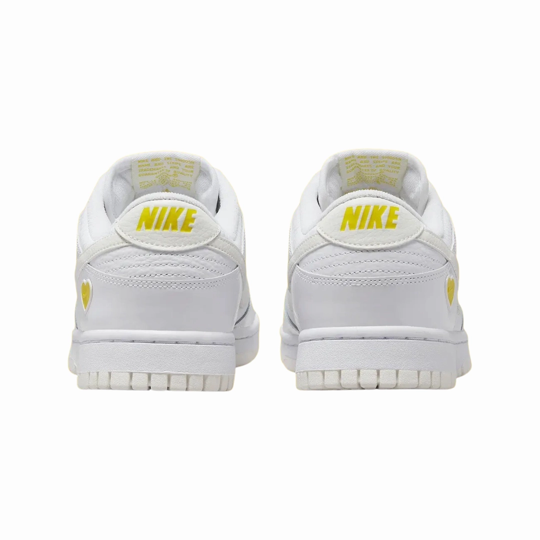 Nike Women's Dunk Low Valentine's Day Yellow Heart White Street Shoes
