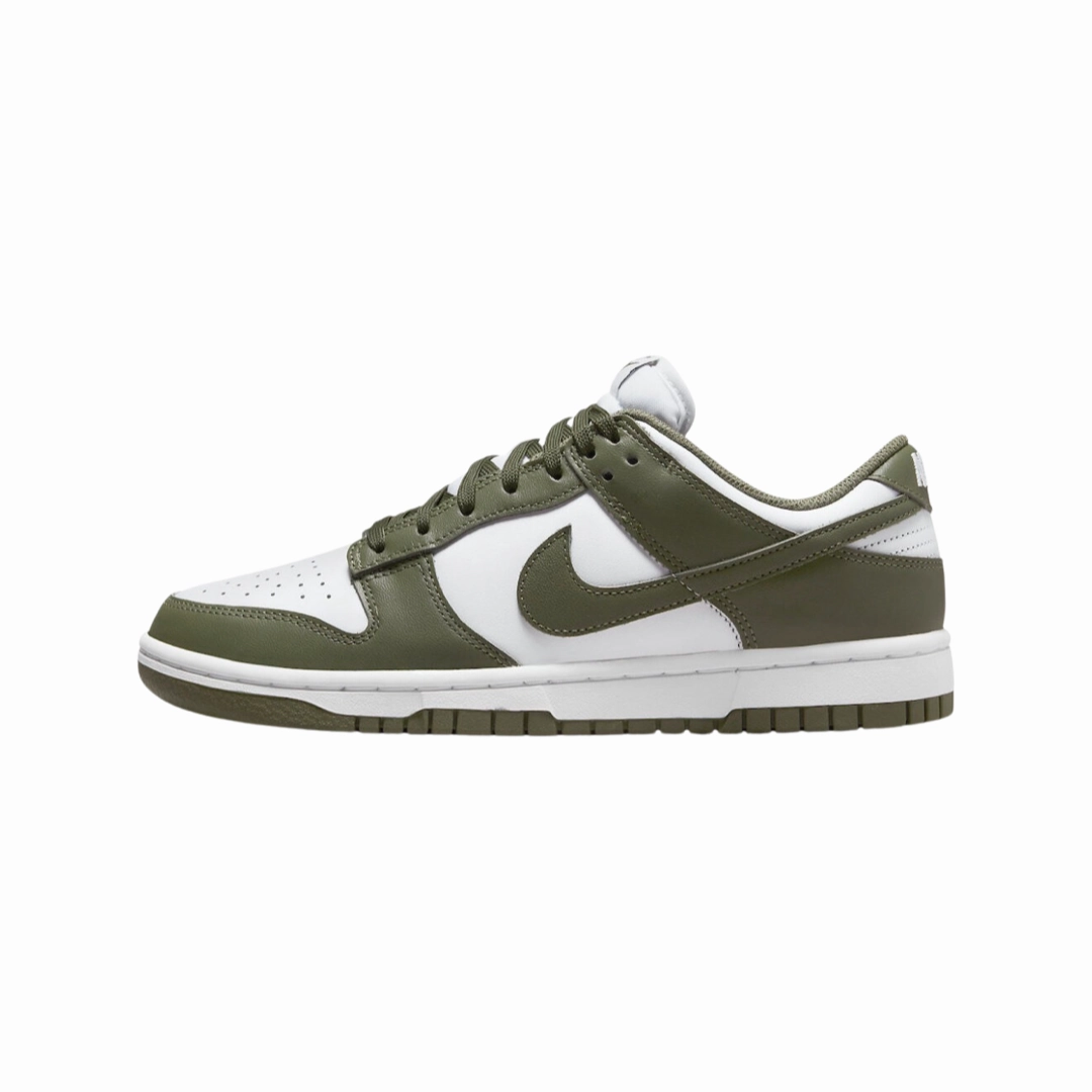 Nike Women's Dunk Low White Medium Olive White Nike casual sneakers with modern design