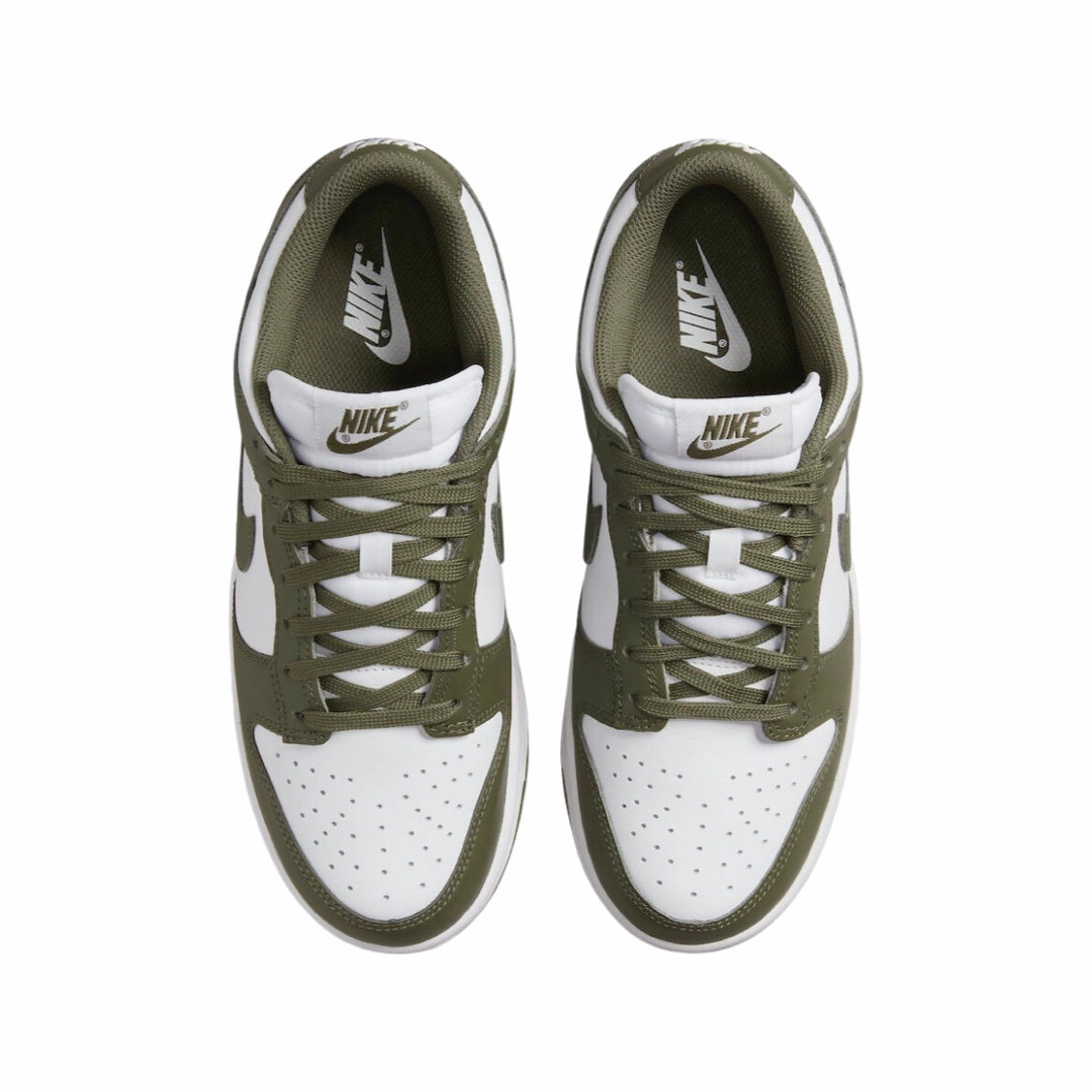 Nike Women's Dunk Low White Medium Olive White Street Shoes
