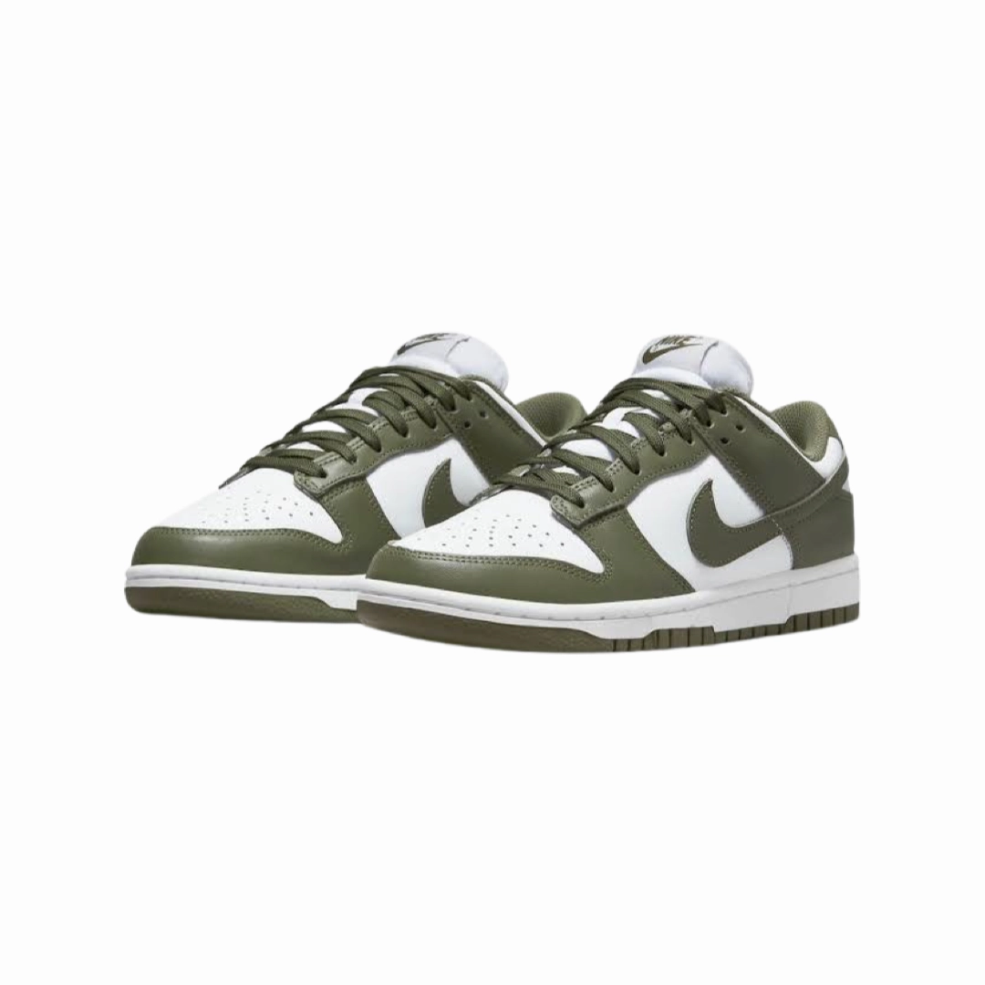 Nike Women's Dunk Low White Medium Olive White Street Shoes