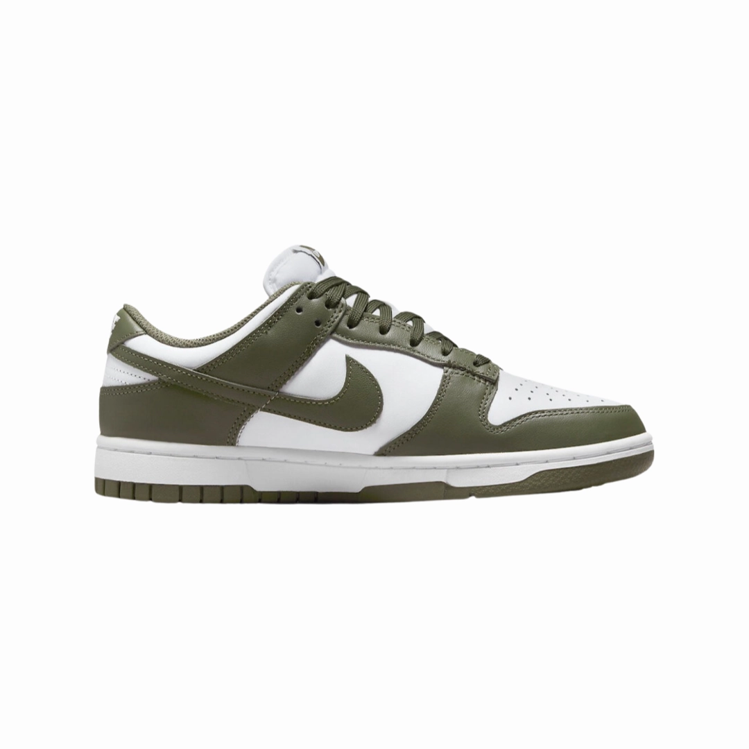 Nike Women's Dunk Low White Medium Olive White Street Shoes