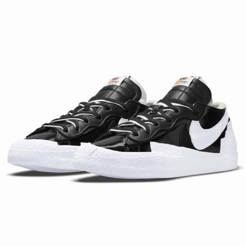 Nike x Sacai Blazer Low Patent Black White Street Shoes