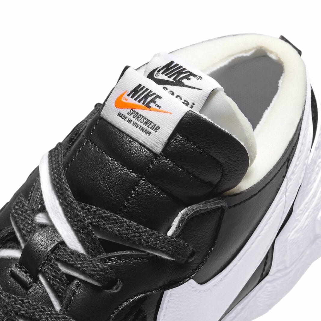 Nike x Sacai Blazer Low Patent Black White Street Shoes