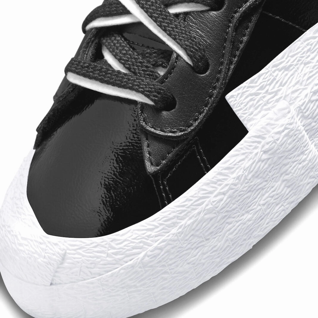 Nike x Sacai Blazer Low Patent Black White Street Shoes
