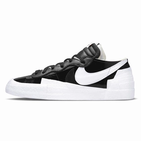 Nike x Sacai Blazer Low Patent Black White Nike casual sneakers with modern design