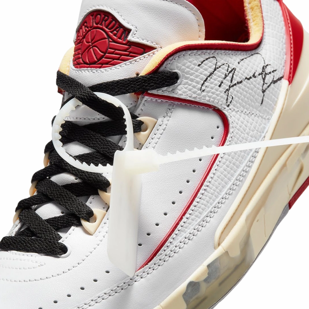 Off-White x Air Jordan 2 Retro Low SP White Varsity Red Basketball Shoes