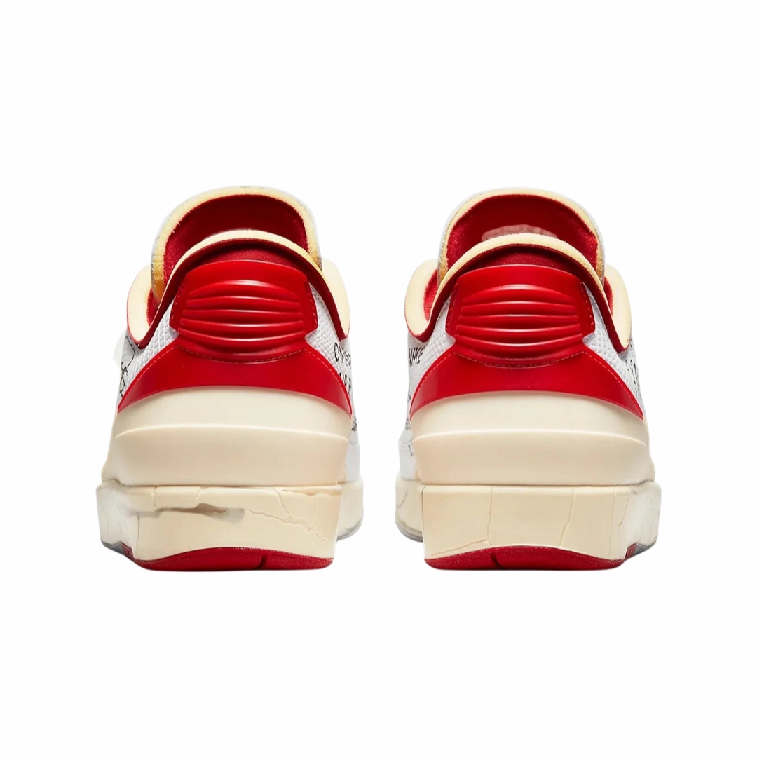 Off-White x Air Jordan 2 Retro Low SP White Varsity Red Basketball Shoes