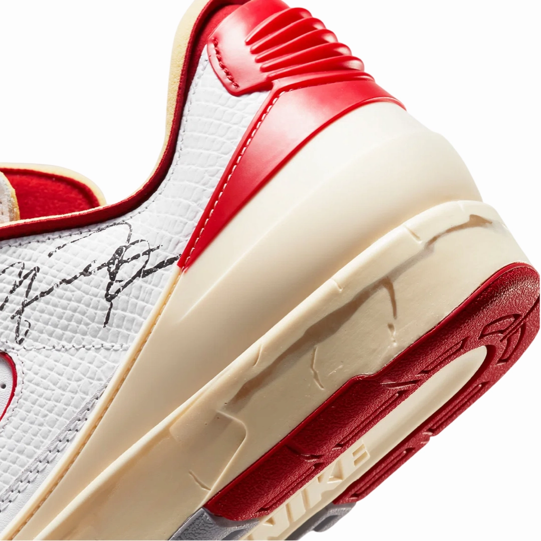 Off-White x Air Jordan 2 Retro Low SP White Varsity Red Basketball Shoes
