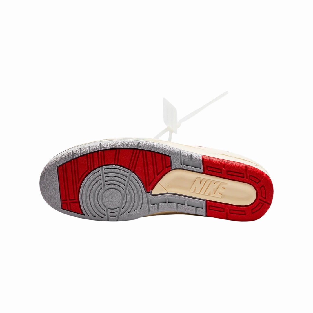 Off-White x Air Jordan 2 Retro Low SP White Varsity Red Basketball Shoes