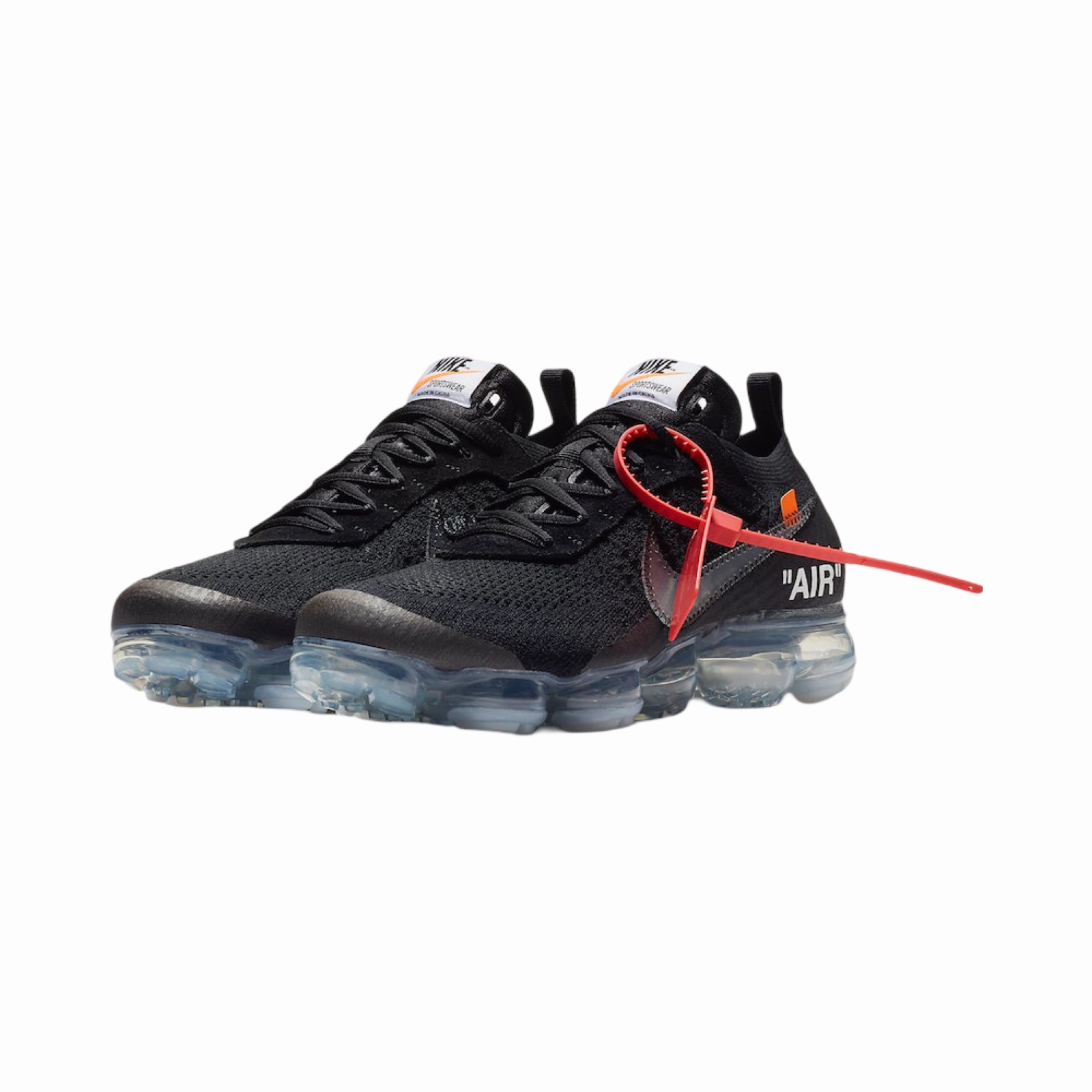 OFF-WHITE x Air Vapormax Flyknit (2018) Black Clear Total Orange Street Shoes