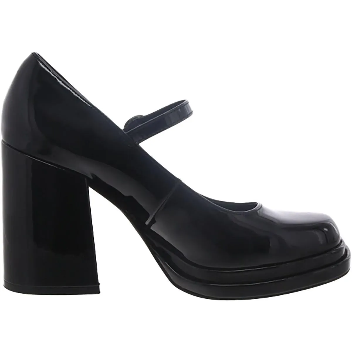Olivvia Womens Patent Square Toe Mary Jane Heels