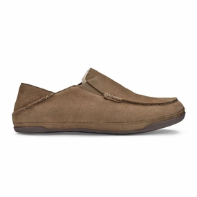 OLUKAI KIPUKA HULU MEN'S TOFFEE - FINAL SALE! Olukai leather slip-ons with island style