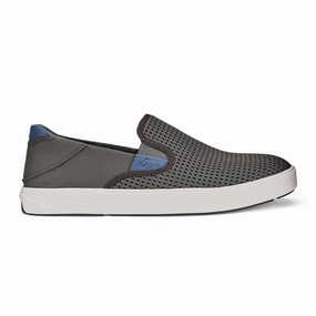 OLUKAI LAE'AHI MENS Olukai leather slip-ons with island style