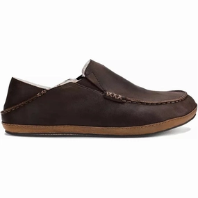 OLUKAI MOLOA SLIPPER MEN'S Olukai leather slip-ons with island style