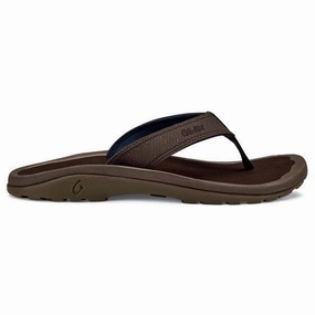 OLUKAI OHANA MEN'S Olukai leather slip-ons with island style