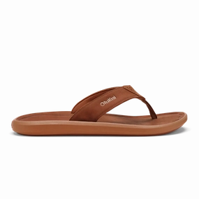 OLUKAI PILI MEN'S Olukai leather slip-ons with island style