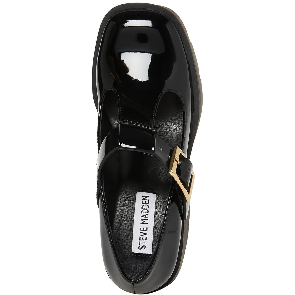 Paloma Womens Patent Chunky Mary Jane Heels