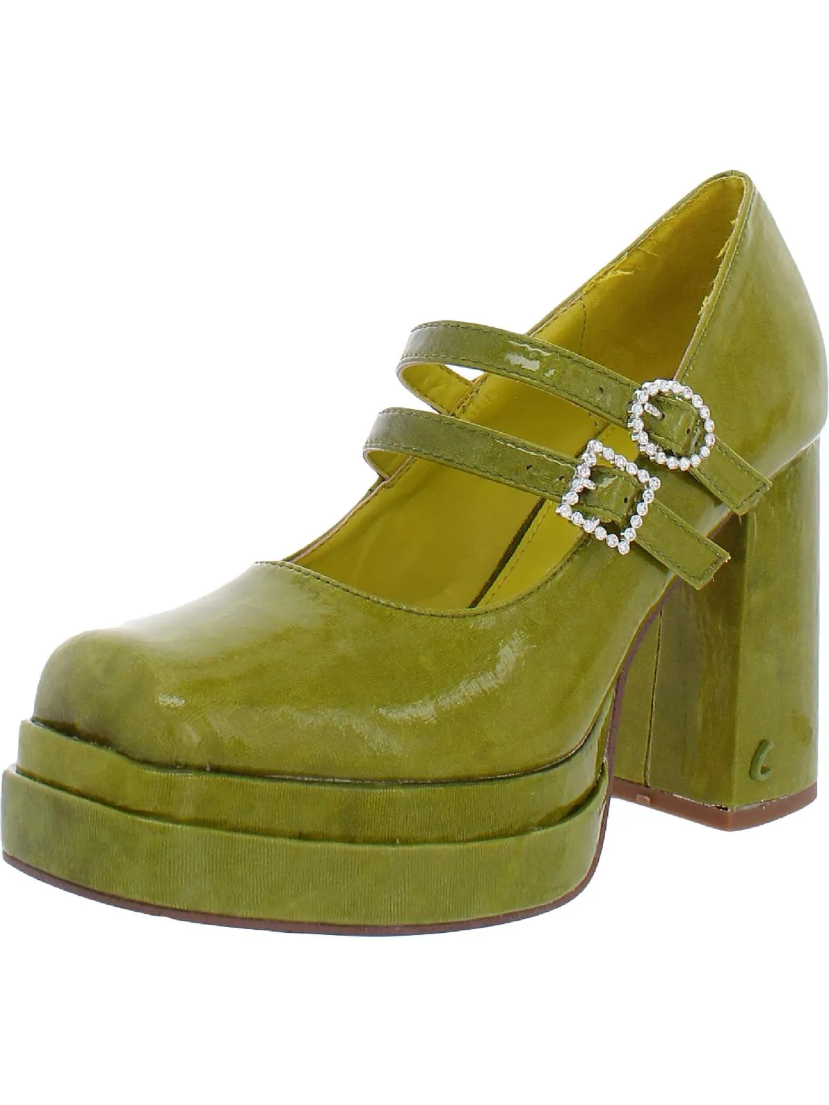 Pepper Jewel Womens Embellished Square Toe Mary Jane Heels
