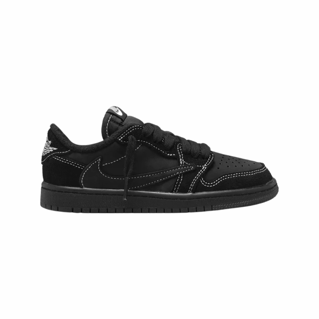 PS Air Jordan 1 Retro Low OG SP x Travis Scott Black Phantom (Pre School) Basketball Shoes