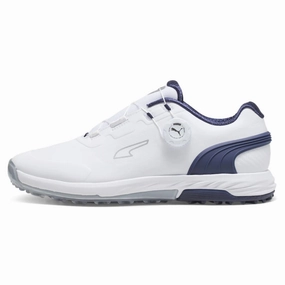 Puma ALPHACAT NITRO Disc Spikeless Golf Shoes - Puma White Spikeless golf footwear