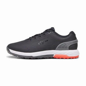 Puma Alphacat Nitro Golf Shoes - Puma Black/Quiet Shade/Red Blast Spikeless golf footwear
