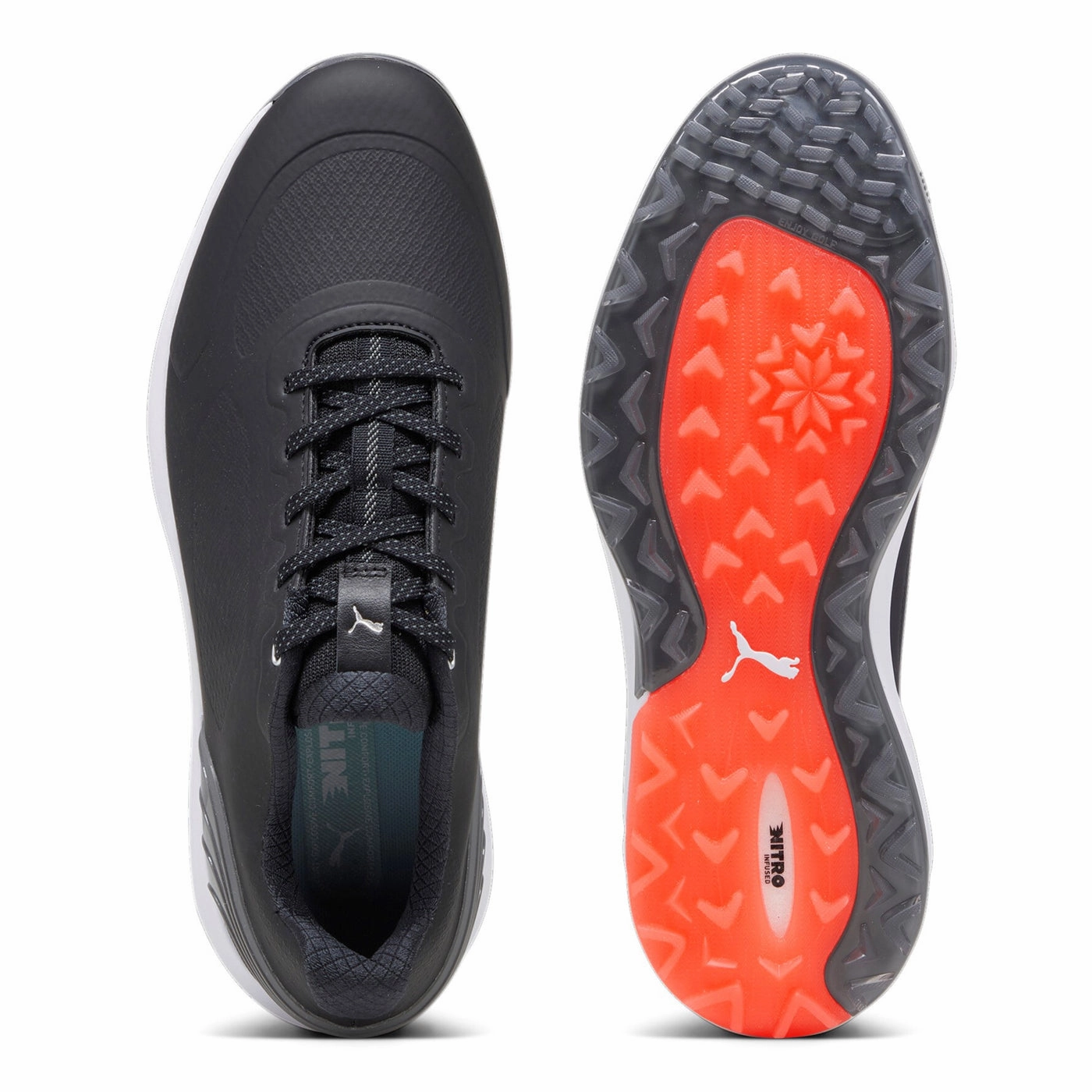 Puma Alphacat Nitro Golf Shoes - Puma Black/Quiet Shade/Red Blast Chic Platform Sneakers
