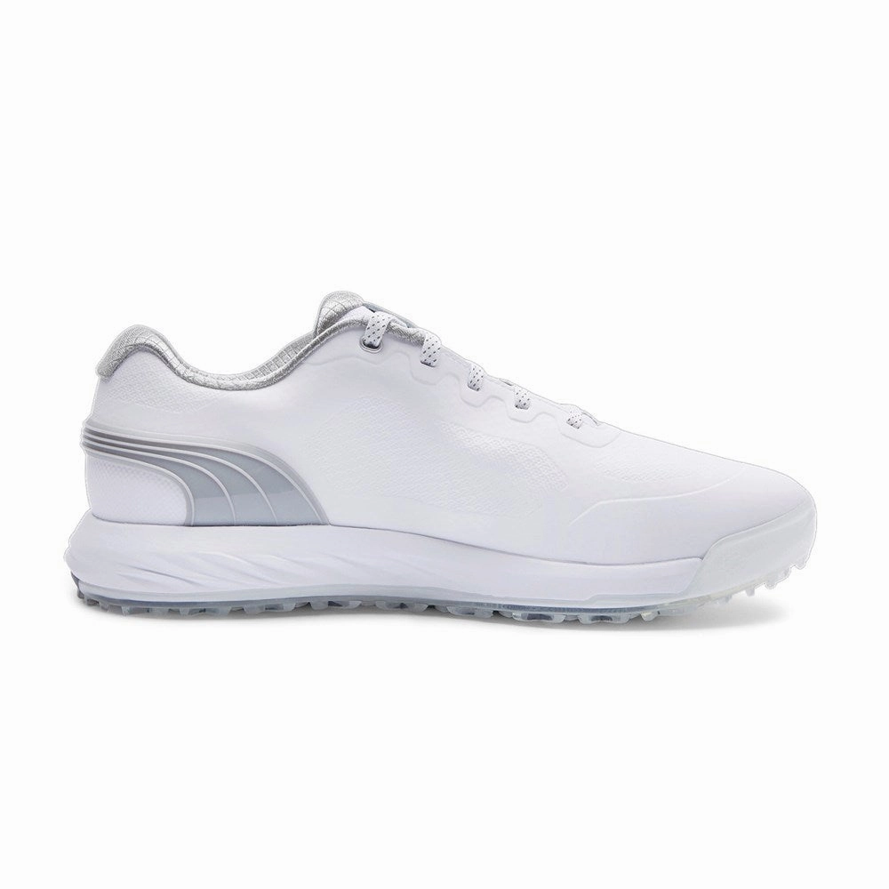Puma Alphacat Nitro Golf Shoes - White/Light Grey/Puma Silver Soft Grip Golf Shoes