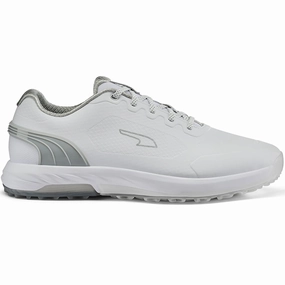 Puma Alphacat Nitro Spikeless Shoes - White/Flat Light Grey/Silver Puma golf footwear options