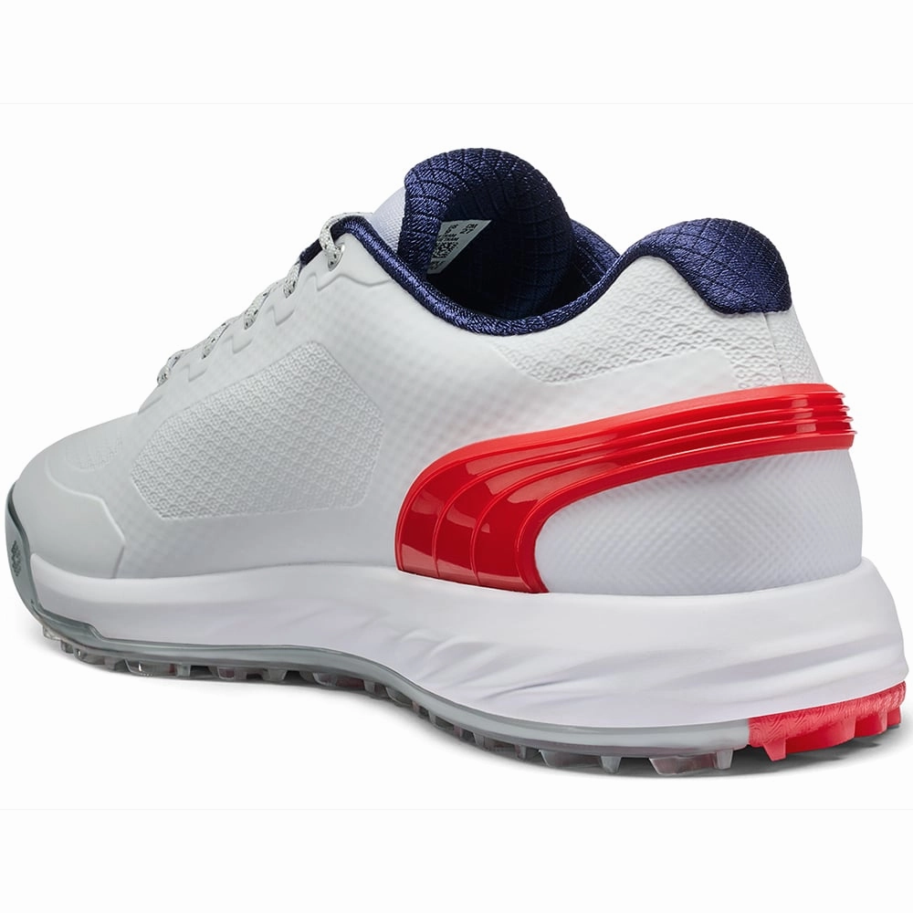Puma Alphacat Nitro Spikeless Shoes - White/For All Time Red/Navy Golf Tour Performance