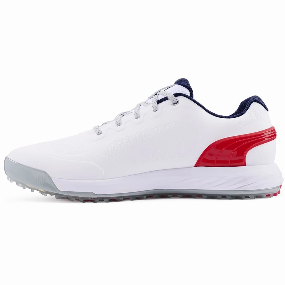 Puma Alphacat Nitro Spikeless Shoes - White/For All Time Red/Navy Golf Tour Performance