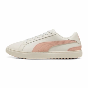 Puma Classic G Peaches Spikeless Golf Shoes - Warm White/Tropical Peach Spikeless golf footwear