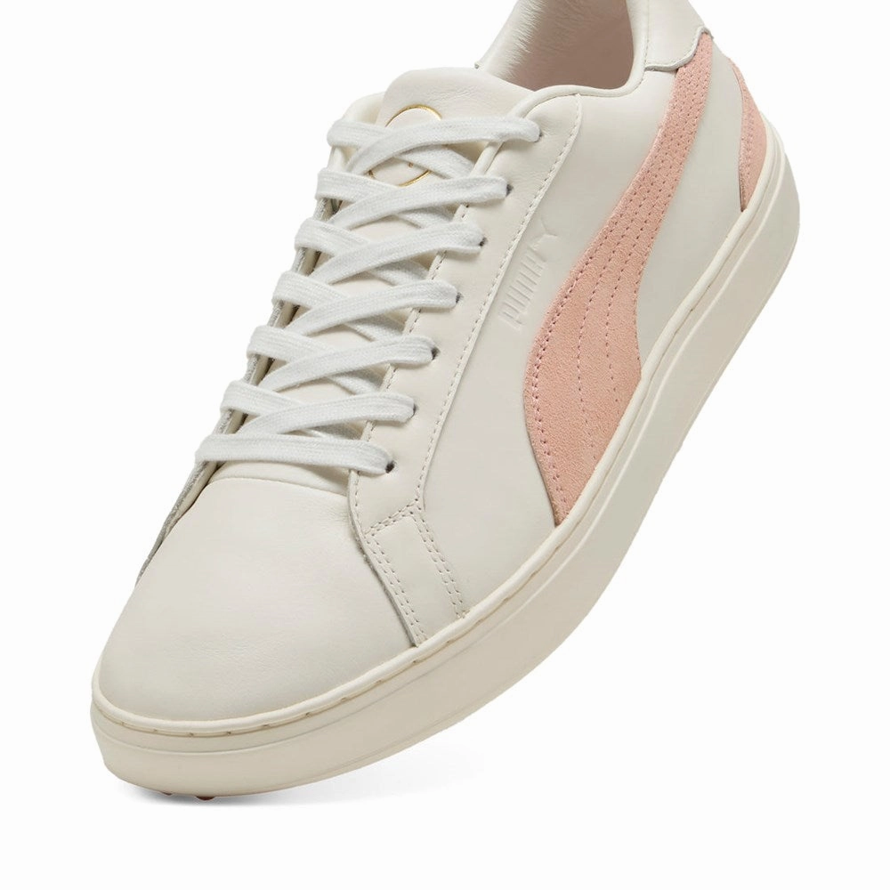 Puma Classic G Peaches Spikeless Golf Shoes - Warm White/Tropical Peach Soft Grip Golf Shoes