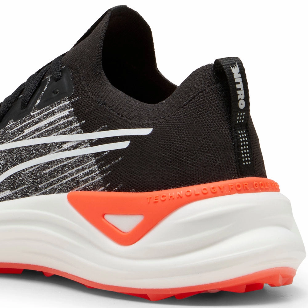 Puma Electrocat NITRO Spikeless Waterproof Shoes - Puma White/Puma Black/Red Blast Golf Tour Performance