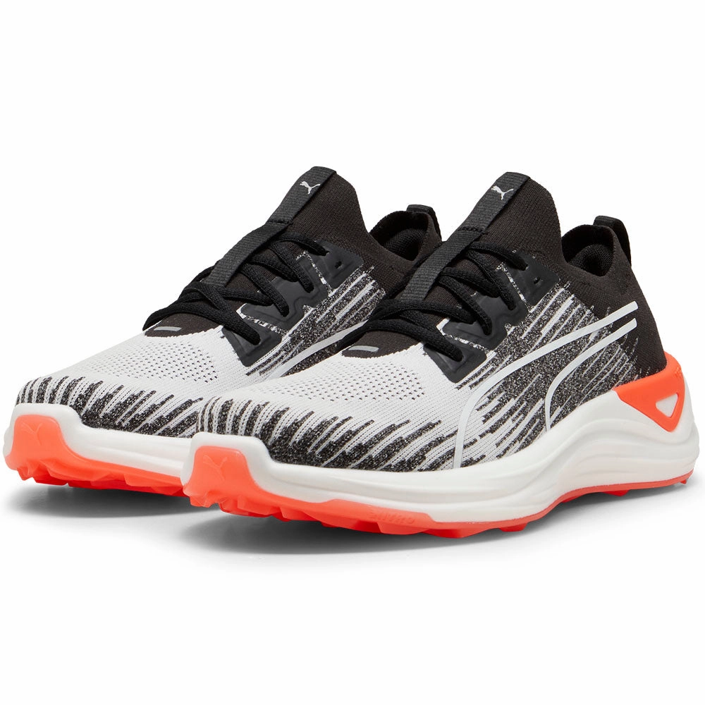 Puma Electrocat NITRO Spikeless Waterproof Shoes - Puma White/Puma Black/Red Blast Golf Tour Performance