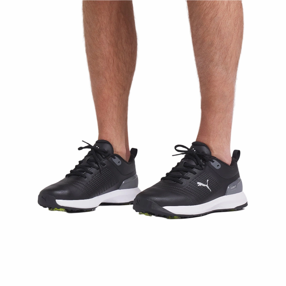 Puma Fusion Plus Spiked Waterproof Shoes - Black/White Golf Tour Performance
